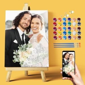 Leinwand ohne Rahmen, mit Pinsel, Made in EU, kreativer DIY-Malspaß für Erwachsene & Kinder, ideal als Geschenk & Wanddeko