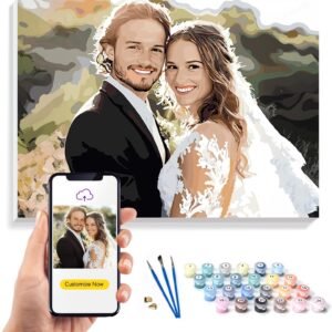 PAINTINGO Paint by Numbers Adult & Kids Paint by Numbers Own Picture 40 x 60 cm Paint by Numbers Adults with Frame, Brush, Canvas - Birthday Gift & Wedding Gift