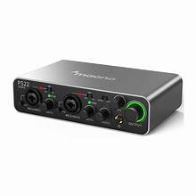 Audio Interface, 2X2 24-bit/192kHz Interface for High Fidelity & Studio Quality, PC/Mac/iOS Recording, XLR/TRS Combination Input, Monitor Mix/Loopback Function, Single Cable Solution (Aluminium